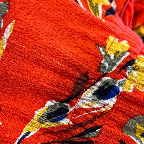 Anthropology Sleeveless Floral Red midi Dress size 8 - Picture 7 of 13